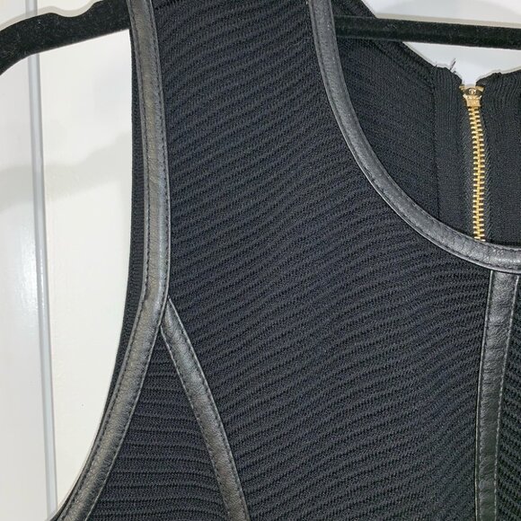 Calvin Klein Knitted Dress w/ Faux Leather Design - Picture 3 of 4